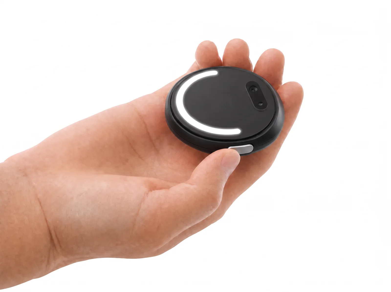 EgoClip wearable camera held in a hand