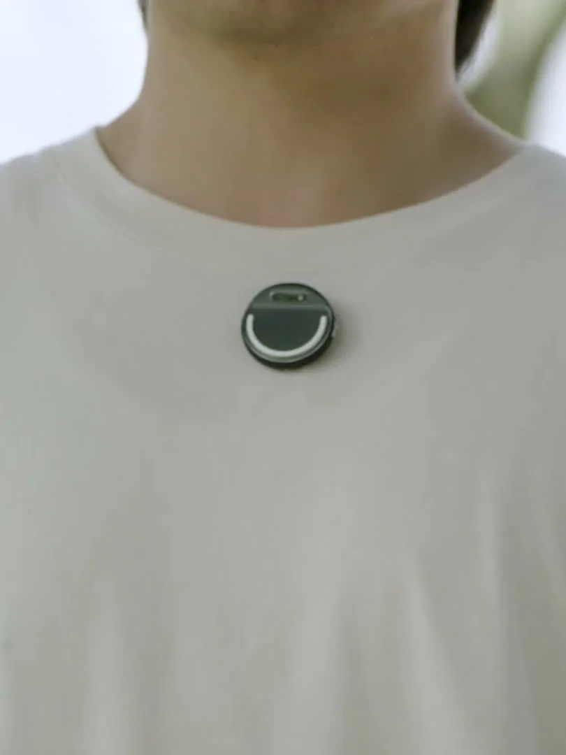 EgoClip worn on a white shirt