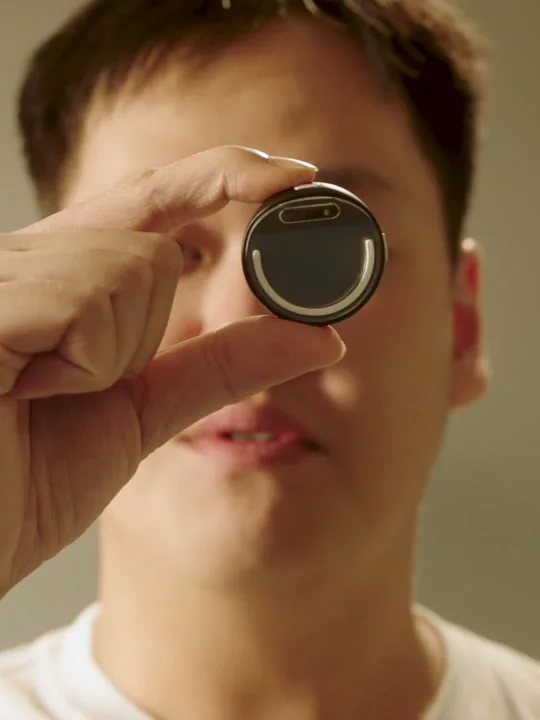 Founder holding EgoClip